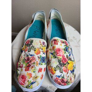 Blowfish Malibu Womens Shoes Slip On Sneakers Floral Beige Size 10 C028